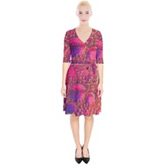 Colorful Bubbles Abstract Art Wrap Up Cocktail Dress