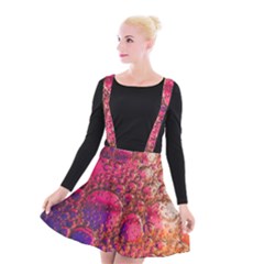 Colorful Bubbles Abstract Art Suspender Skater Skirt