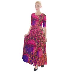 Colorful Bubbles Abstract Art Half Sleeves Maxi Dress