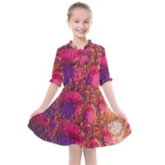 Colorful Bubbles Abstract Art Kids  All Frills Chiffon Dress