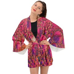 Colorful Bubbles Abstract Art Long Sleeve Kimono by Jancukart