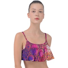 Colorful Bubbles Abstract Art Frill Bikini Top