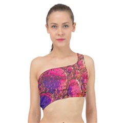 Colorful Bubbles Abstract Art Spliced Up Bikini Top  by Jancukart