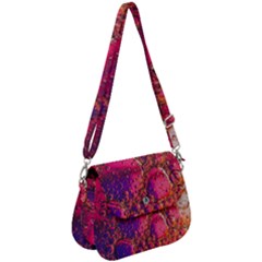 Colorful Bubbles Abstract Art Saddle Handbag