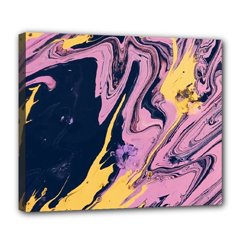 Pink Black And Yellow Abstract Painting Deluxe Canvas 24  X 20  (stretched)