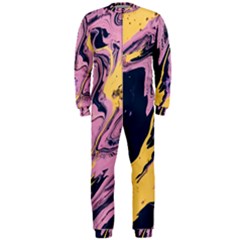 Pink Black And Yellow Abstract Painting Onepiece Jumpsuit (men)