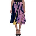 Pink Black And Yellow Abstract Painting Perfect Length Midi Skirt View1