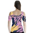 Pink Black And Yellow Abstract Painting Butterfly Sleeve Cutout Tee  View2