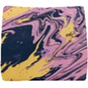 Pink Black And Yellow Abstract Painting Seat Cushion View1