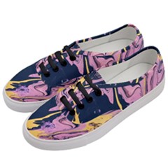 Pink Black And Yellow Abstract Painting Women s Classic Low Top Sneakers