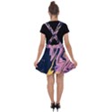 Pink Black And Yellow Abstract Painting Velvet Suspender Skater Skirt View2