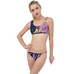 Pink Black And Yellow Abstract Painting The Little Details Bikini Set