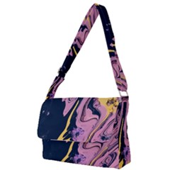 Pink Black And Yellow Abstract Painting Full Print Messenger Bag (s)