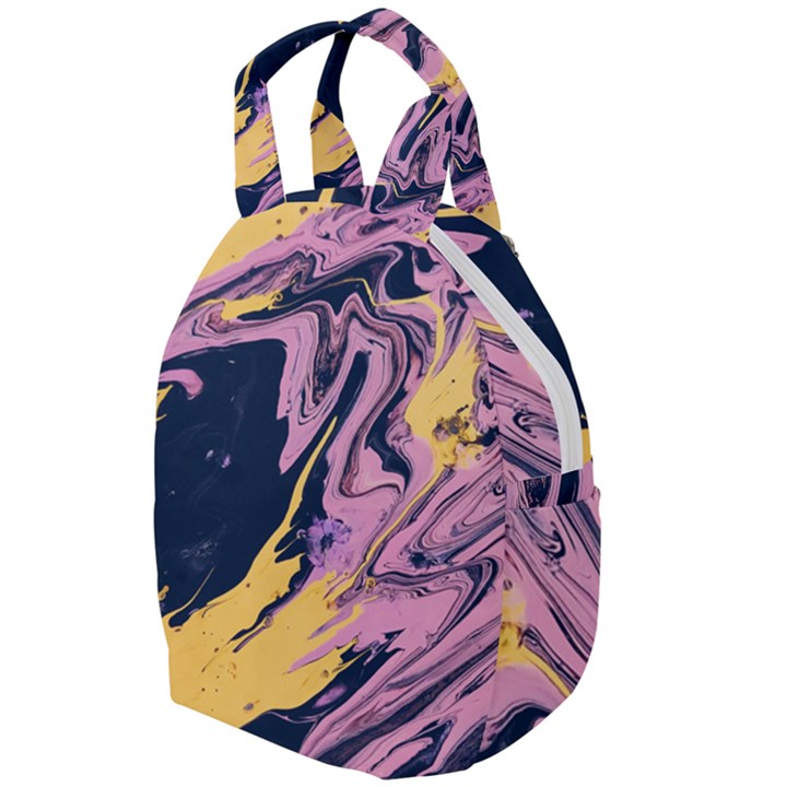 Pink Black And Yellow Abstract Painting Travel Backpacks