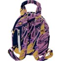 Pink Black And Yellow Abstract Painting Travel Backpacks View2