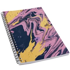 Pink Black And Yellow Abstract Painting 5 5  X 8 5  Notebook