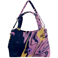 Pink Black And Yellow Abstract Painting Double Compartment Shoulder Bag