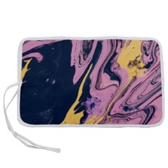 Pink Black And Yellow Abstract Painting Pen Storage Case (s) by Jancukart