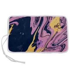 Pink Black And Yellow Abstract Painting Pen Storage Case (l)