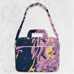 Pink Black And Yellow Abstract Painting Macbook Pro 13  Shoulder Laptop Bag  by Jancukart