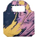 Pink Black And Yellow Abstract Painting Foldable Grocery Recycle Bag View1