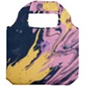 Pink Black And Yellow Abstract Painting Foldable Grocery Recycle Bag View2