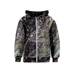 Black Marble Abstract Pattern Texture Kids  Zipper Hoodie