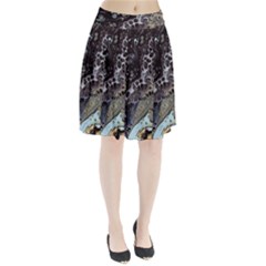 Black Marble Abstract Pattern Texture Pleated Skirt