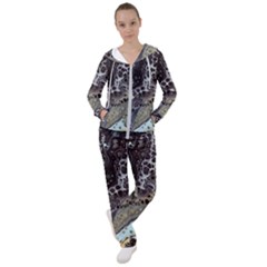 Black Marble Abstract Pattern Texture Women s Tracksuit