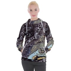 Black Marble Abstract Pattern Texture Women s Hooded Pullover