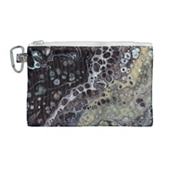 Black Marble Abstract Pattern Texture Canvas Cosmetic Bag (large)