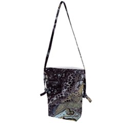 Black Marble Abstract Pattern Texture Folding Shoulder Bag