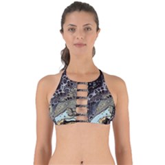 Black Marble Abstract Pattern Texture Perfectly Cut Out Bikini Top