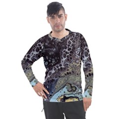 Black Marble Abstract Pattern Texture Men s Pique Long Sleeve Tee