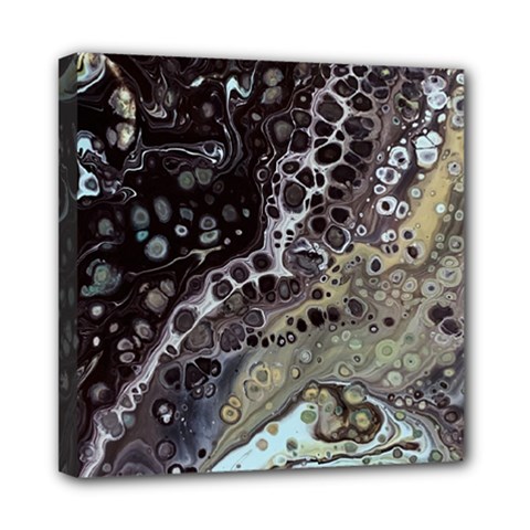 Black Marble Abstract Pattern Texture Mini Canvas 8  X 8  (stretched)