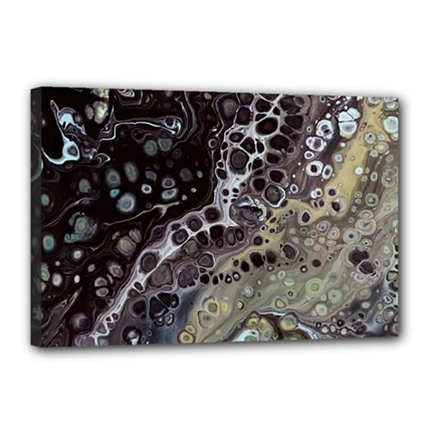 Black Marble Abstract Pattern Texture Canvas 18  X 12  (stretched)