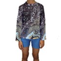 Black Marble Abstract Pattern Texture Kids  Long Sleeve Swimwear View1