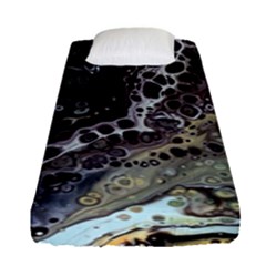 Black Marble Abstract Pattern Texture Fitted Sheet (single Size) by Jancukart