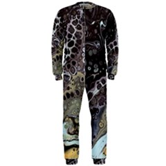 Black Marble Abstract Pattern Texture Onepiece Jumpsuit (men) by Jancukart