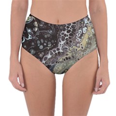 Black Marble Abstract Pattern Texture Reversible High-waist Bikini Bottoms