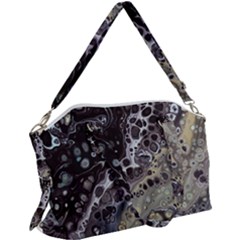 Black Marble Abstract Pattern Texture Canvas Crossbody Bag