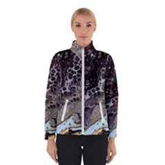 Black Marble Abstract Pattern Texture Women s Bomber Jacket