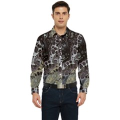 Black Marble Abstract Pattern Texture Men s Long Sleeve  Shirt by Jancukart