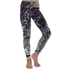 Black Marble Abstract Pattern Texture Kids  Lightweight Velour Classic Yoga Leggings