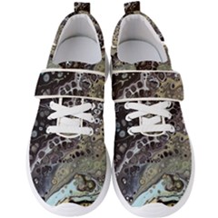 Black Marble Abstract Pattern Texture Men s Velcro Strap Shoes