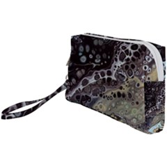 Black Marble Abstract Pattern Texture Wristlet Pouch Bag (small)