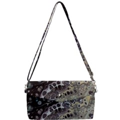 Black Marble Abstract Pattern Texture Removable Strap Clutch Bag