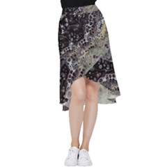 Black Marble Abstract Pattern Texture Frill Hi Low Chiffon Skirt by Jancukart