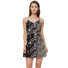 Black Marble Abstract Pattern Texture Short Frill Dress