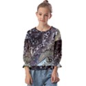 Black Marble Abstract Pattern Texture Kids  Cuff Sleeve Top View1